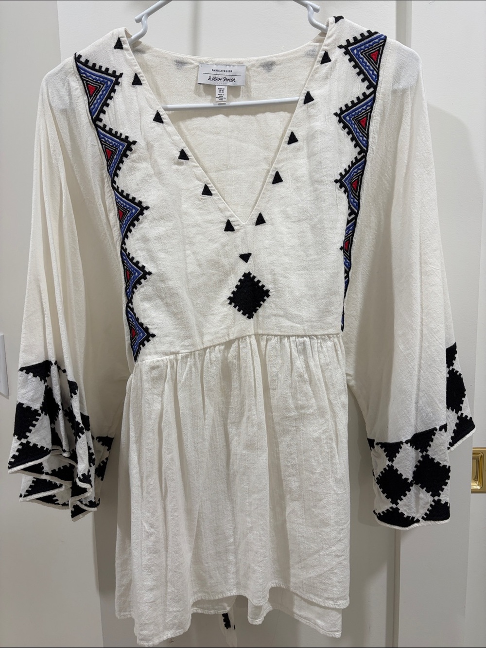 & Other Stories Linen Peplum tie-back blouse top